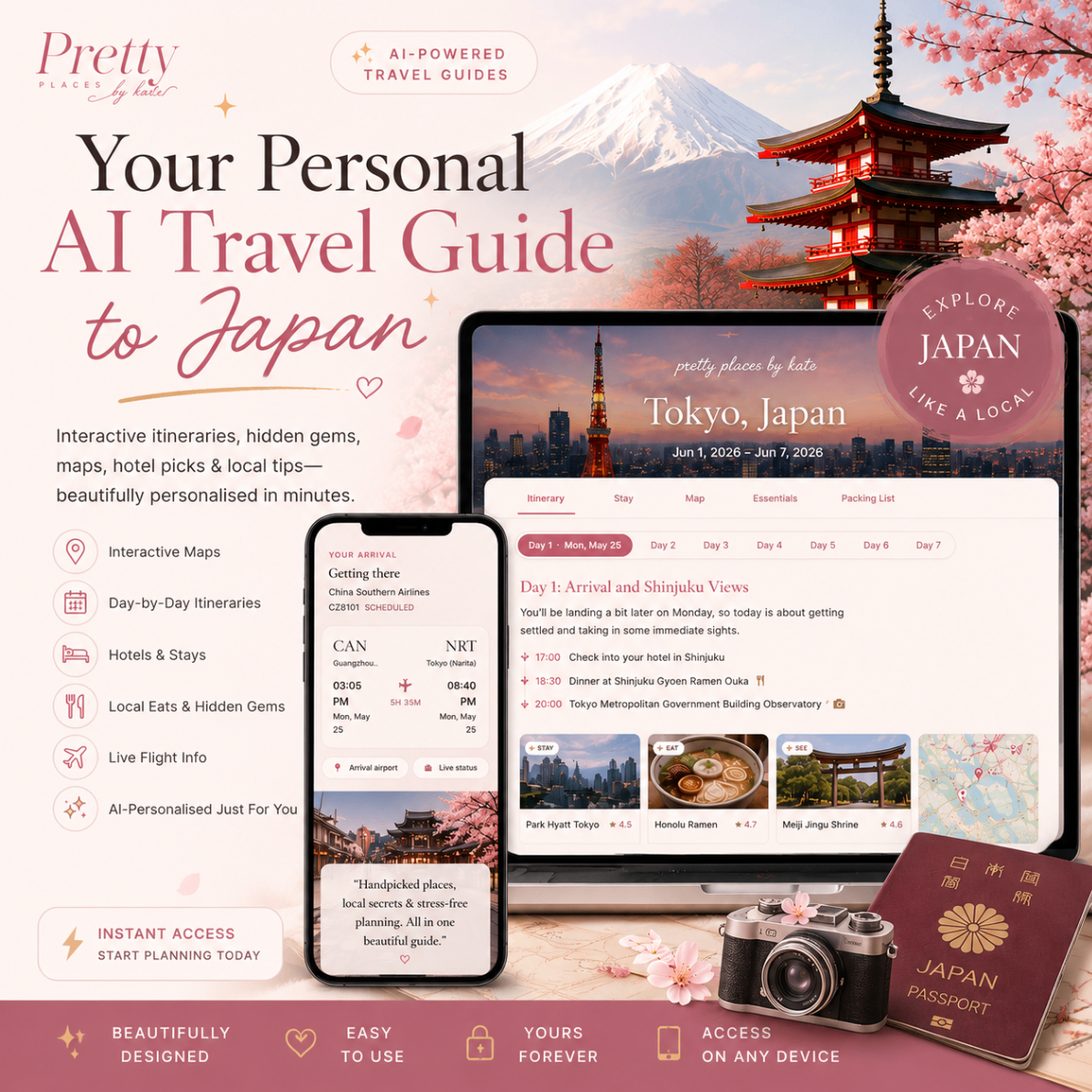 Your personal AI travel guide to Japan — Pretty Places by Kate cover