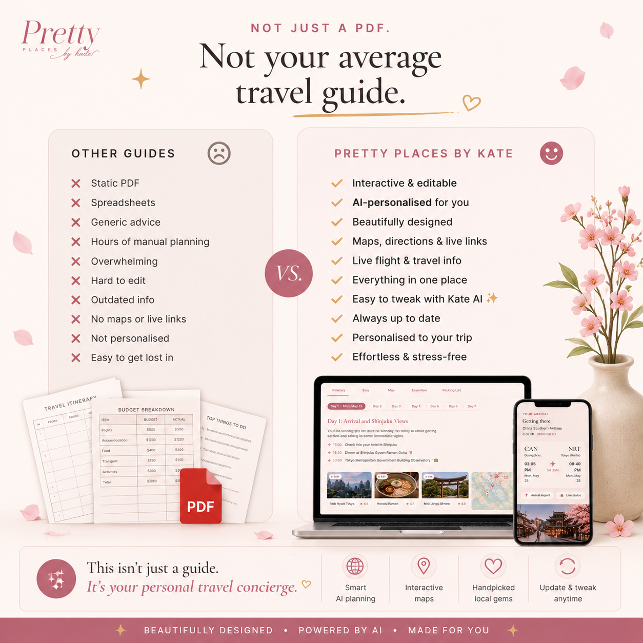 Not just a PDF — interactive, AI-personalised Japan guide vs static guides