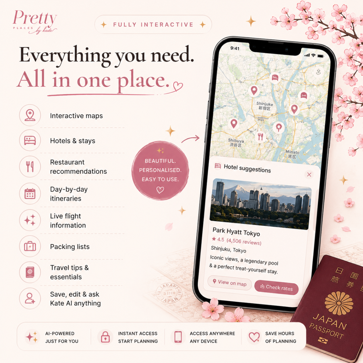 Fully interactive Japan guide — maps, hotels, restaurants in one place