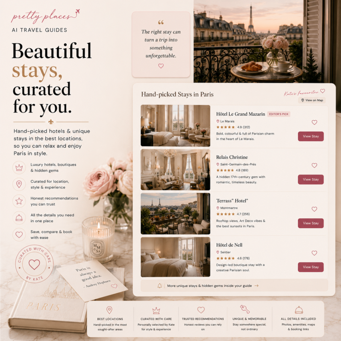 Beautiful stays, curated for you — hand-picked Paris hotels and stays