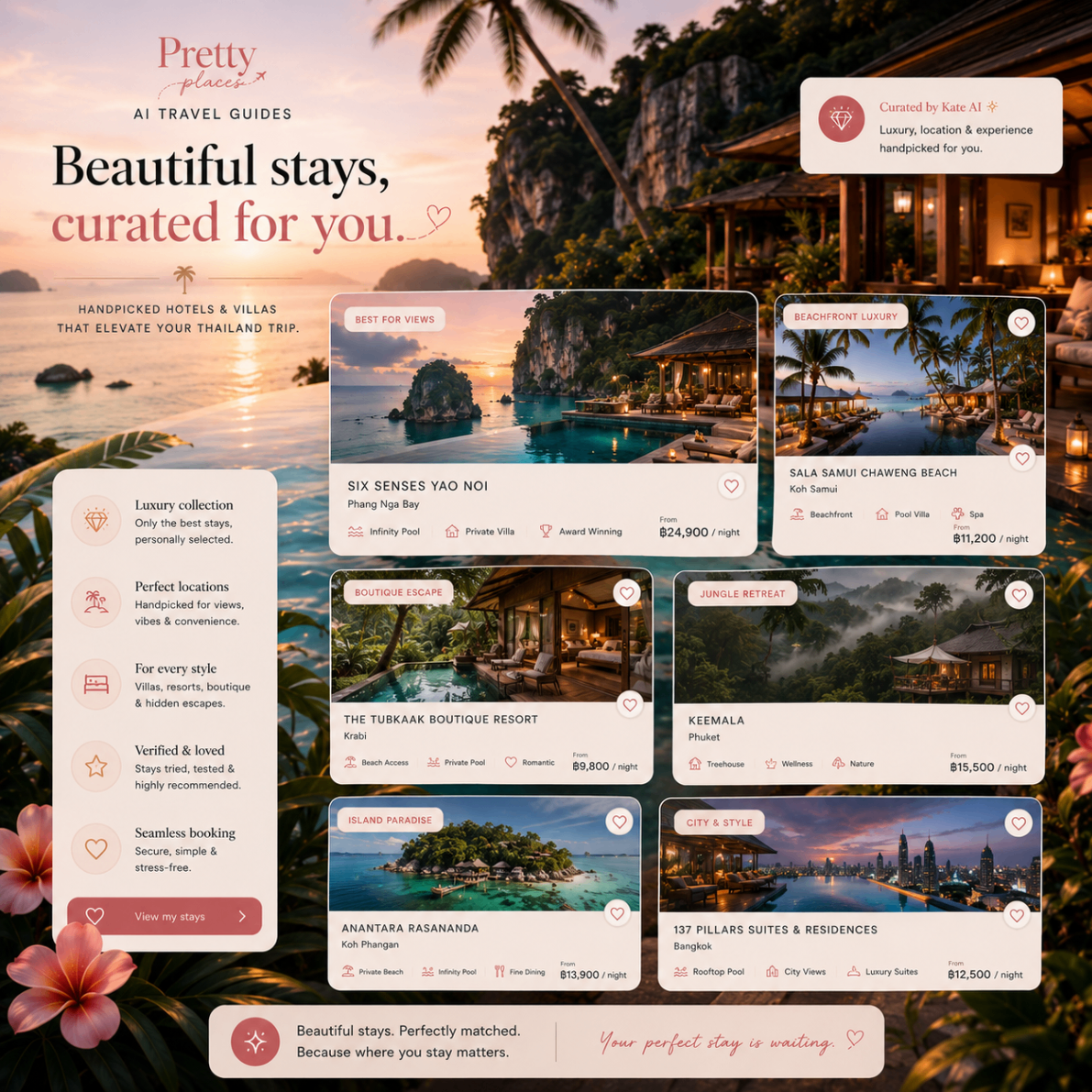 Beautiful stays, curated for you — hand-picked Thailand hotels and villas