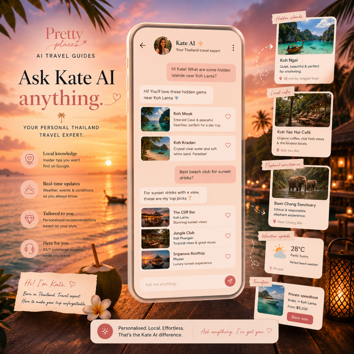 Ask Kate AI anything — your Thailand travel expert