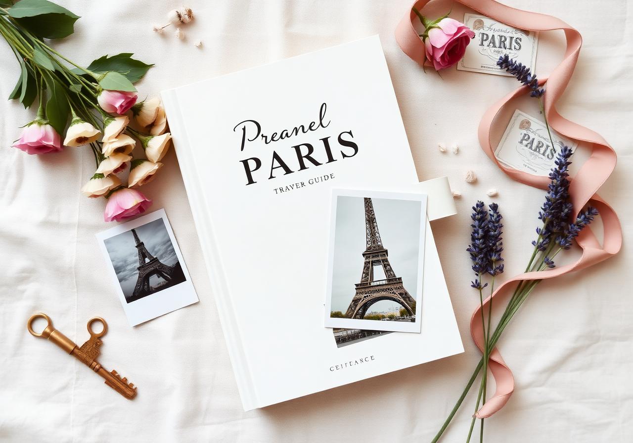 A flat-lay of the personalised Paris travel guide